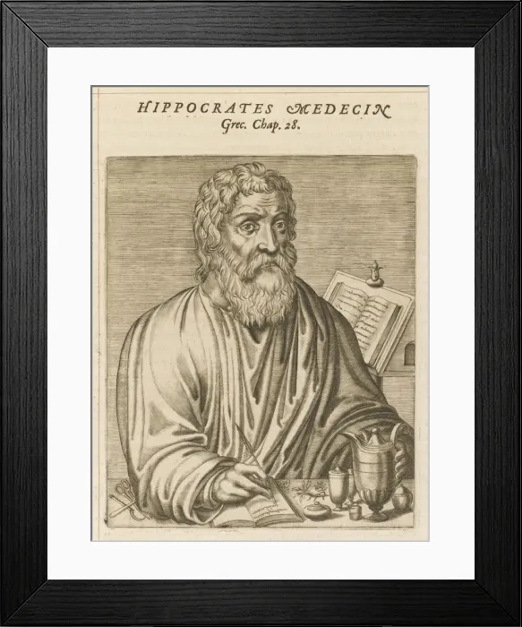 Framed Print : Hippocrates / Thevet / 1584 Framed Print : Hippocrates / Thevet / 1584