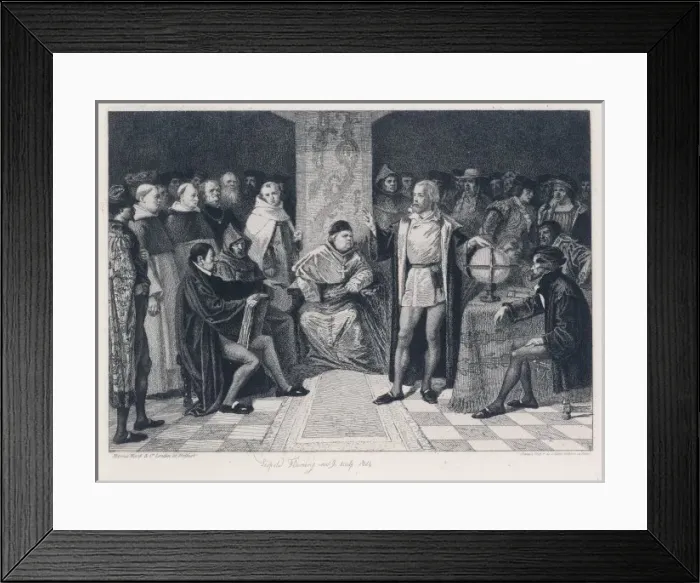 Framed Print : SALAMANCA. Columbus states his proposals to the Royal Commission at Salamanca Framed Print : SALAMANCA. Columbus states his proposals to the Royal Commission at Salamanca