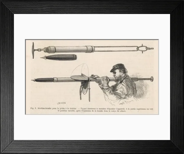 Framed Print : Whaling / Javelin Bomb Framed Print : Whaling / Javelin Bomb