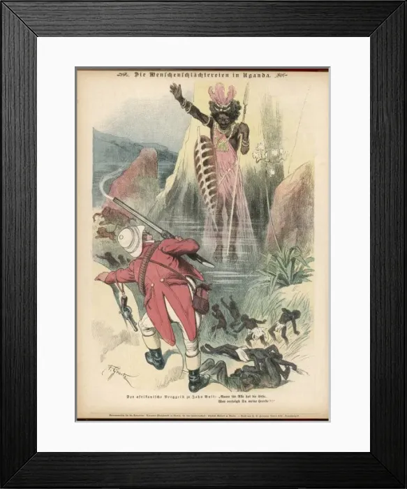 Framed Print : Zulu Ghost Cartoon / 1892 Framed Print : Zulu Ghost Cartoon / 1892