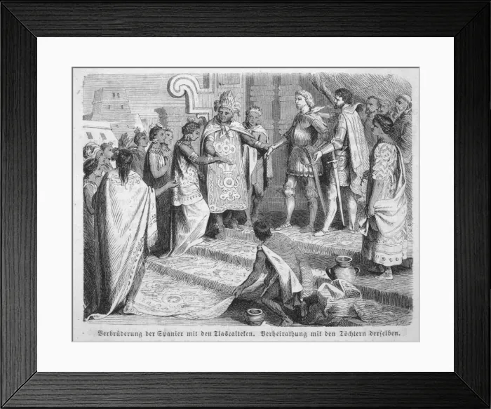 Framed Print : Cortes & Tlaxcalans Framed Print : Cortes & Tlaxcalans