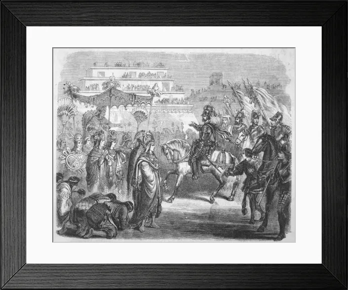 Framed Print : Cortes & Montezuma Framed Print : Cortes & Montezuma