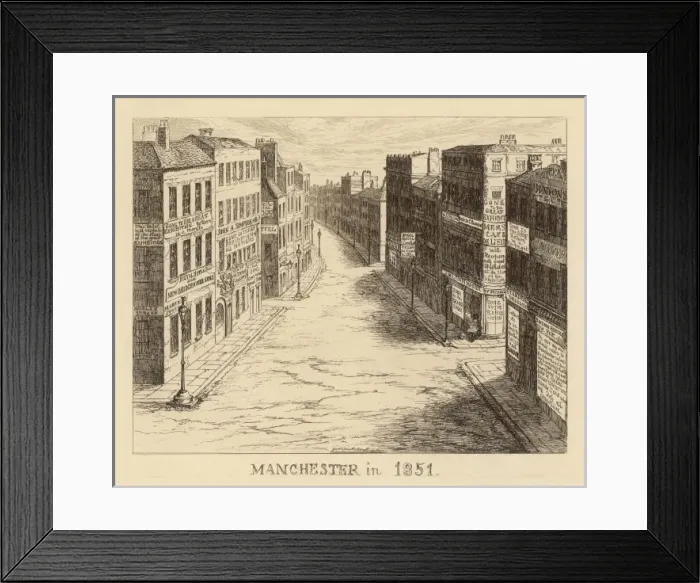 Framed Print : Deserted Manchester 1851 Framed Print : Deserted Manchester 1851