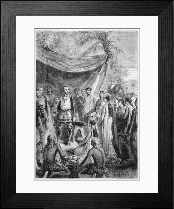 Framed Print : Cortes Receives Tribute Framed Print : Cortes Receives Tribute