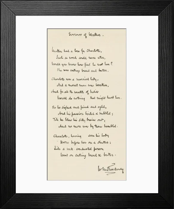 Framed Print : Thackerays Handwriting Framed Print : Thackerays Handwriting