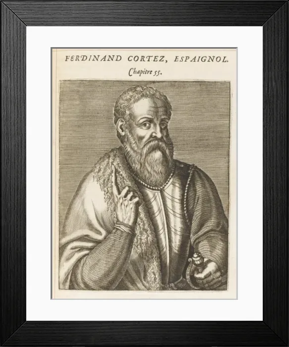 Framed Print : Hernando Cortes / Thevet Framed Print : Hernando Cortes / Thevet