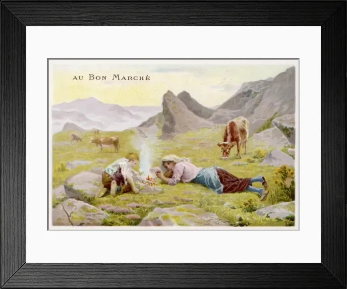 Framed Print : Children Mind Cattle Framed Print : Children Mind Cattle