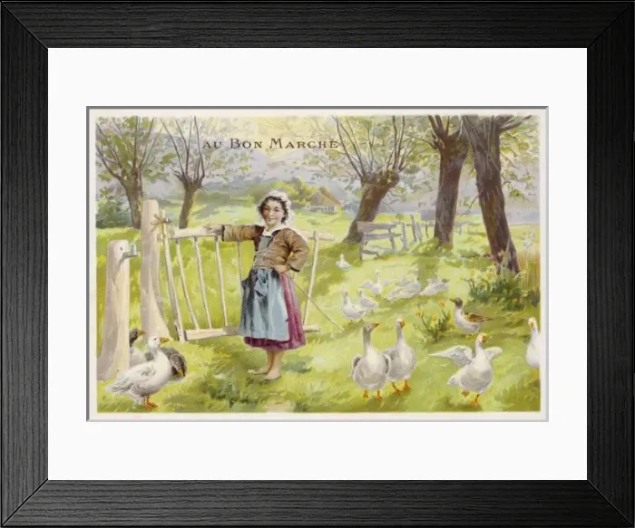 Framed Print : French Goose Girl Framed Print : French Goose Girl