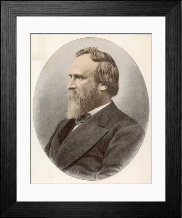 Framed Print : Rutherford Hayes  /  Col Lit