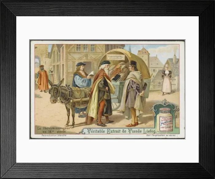 Framed Print : Selling Books, 16th Cent Framed Print : Selling Books, 16th Cent