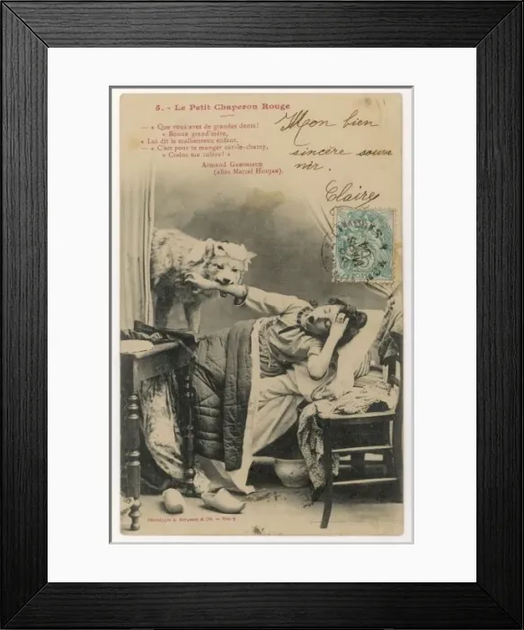 Framed Print : Riding Hood / Postcard Framed Print : Riding Hood / Postcard