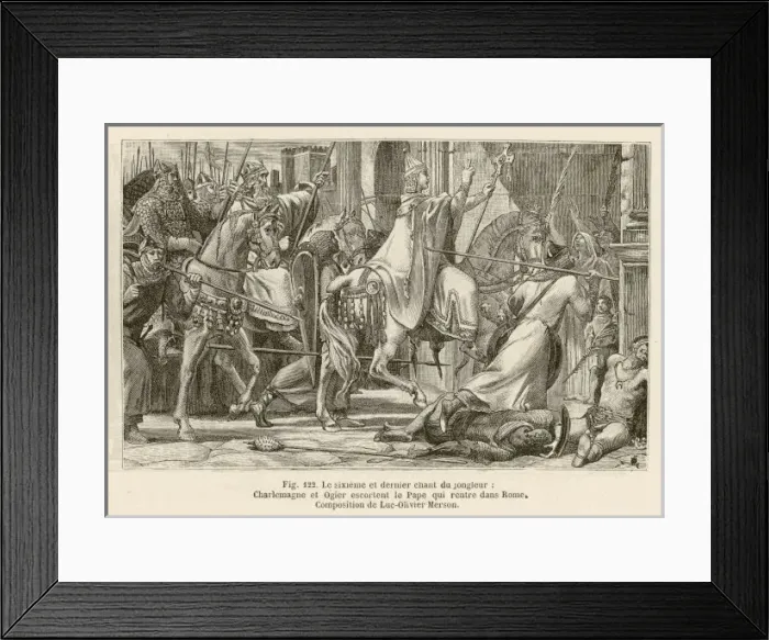 Framed Print : Charlemagne Escorts Pope Framed Print : Charlemagne Escorts Pope