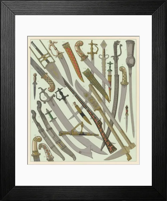 Framed Print : Swords & Daggers / Racinet Framed Print : Swords & Daggers / Racinet