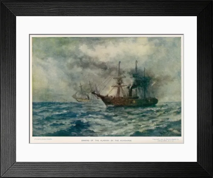 Framed Print : Kearsarge Sinks Alabama Framed Print : Kearsarge Sinks Alabama