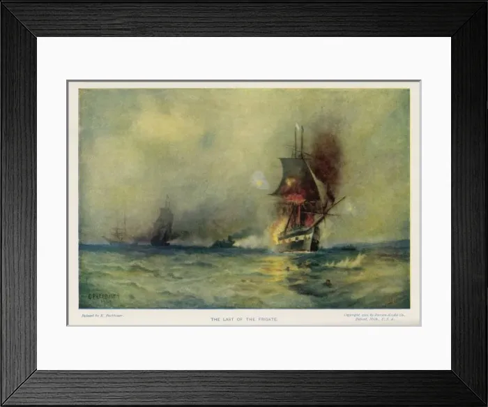 Framed Print : Sinking of a Frigate Framed Print : Sinking of a Frigate