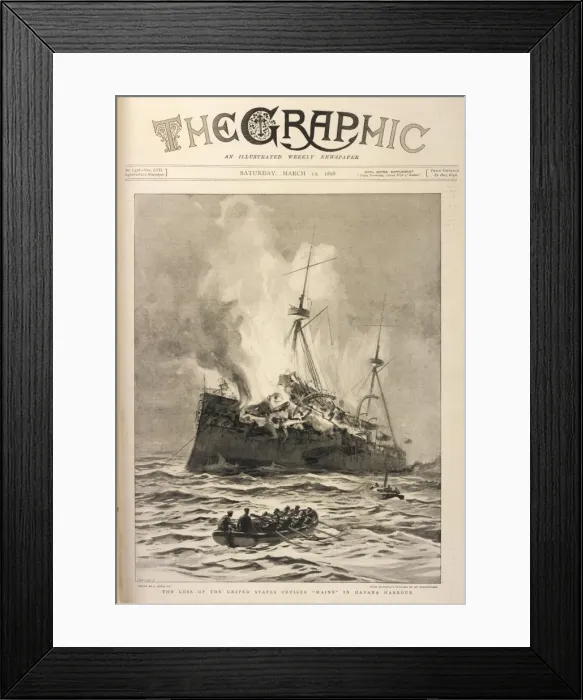 Framed Print : THE MAINE BLOWS UP Framed Print : THE MAINE BLOWS UP