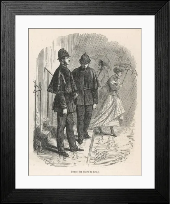 Framed Print : Police in Wet Weather Framed Print : Police in Wet Weather