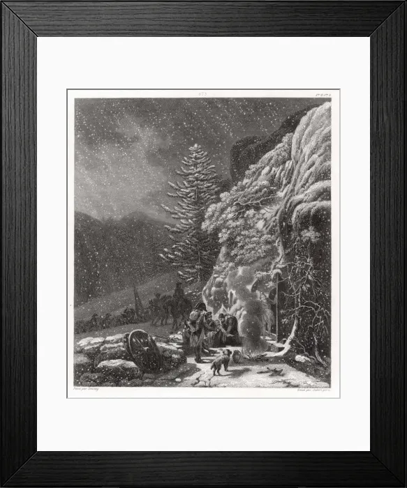 Framed Print : Crossing the Alps, Snow