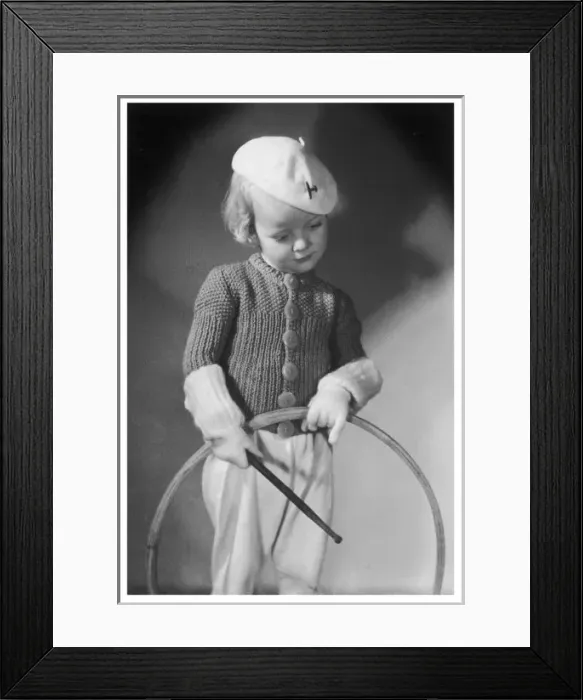 Framed Print : Girl with Gloves & Hoop Framed Print : Girl with Gloves & Hoop