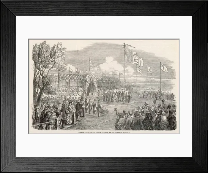 Framed Print : Lisbon Railway - 1853 Framed Print : Lisbon Railway - 1853