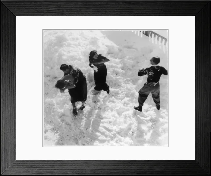 Framed Print : Snow Fight 1940S Framed Print : Snow Fight 1940S