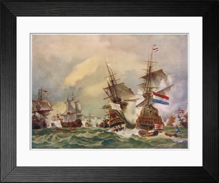 Framed Print : Naval Battle, Texel 1694 Framed Print : Naval Battle, Texel 1694