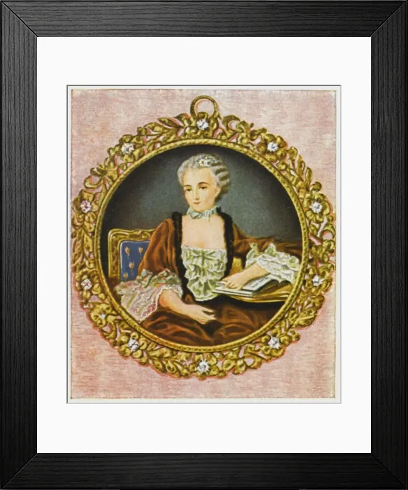Framed Print : Mme De Pompadour / Miniatu Framed Print : Mme De Pompadour / Miniatu