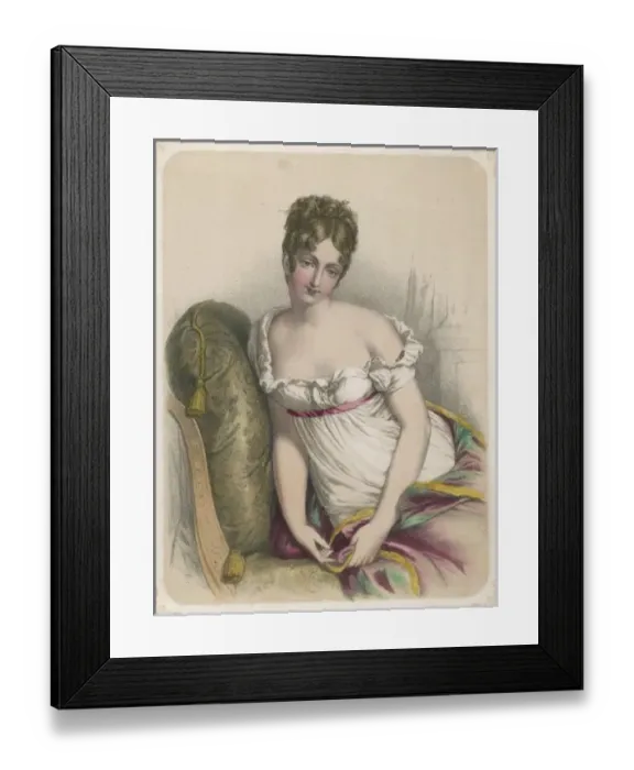 Framed Print : Mme Recamier / Champagne Framed Print : Mme Recamier / Champagne