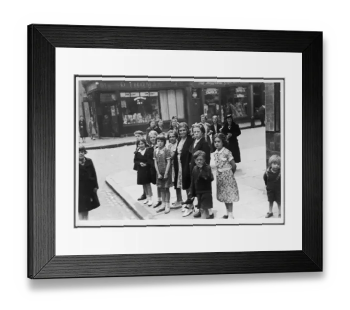 Framed Print : Evacuees on Corner