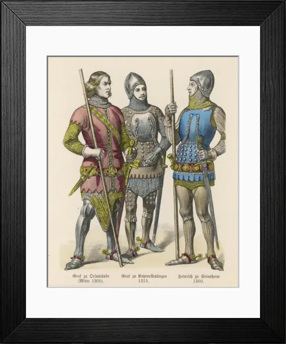 Framed Print : German Knights / 14th C Framed Print : German Knights / 14th C