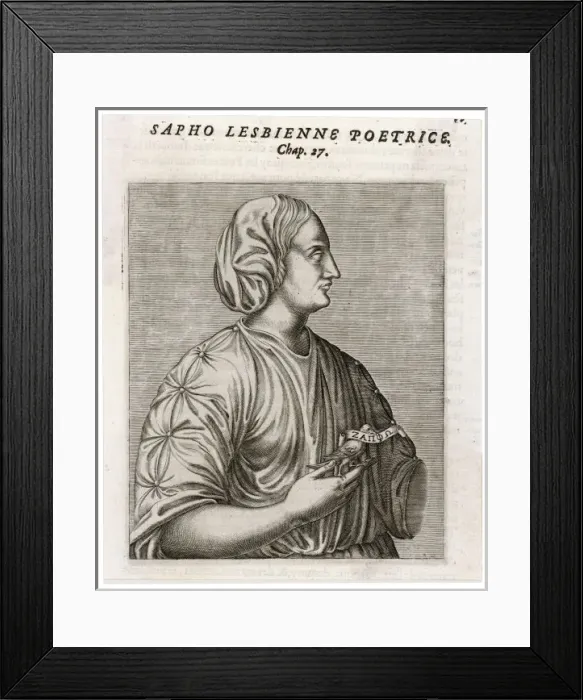 Framed Print : Sappho / Thevet 1584 Framed Print : Sappho / Thevet 1584
