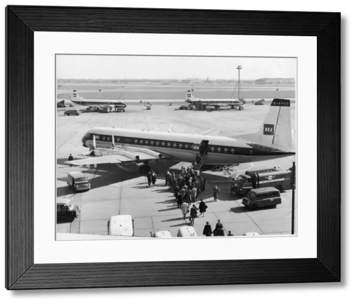 Framed Print : Boarding a Plane 1960S Framed Print : Boarding a Plane 1960S