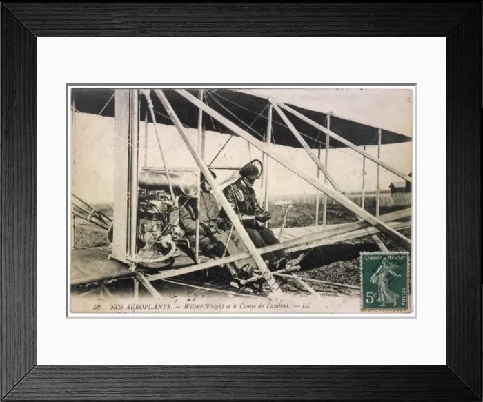 Framed Print : Wilbur Wright & Plane Framed Print : Wilbur Wright & Plane