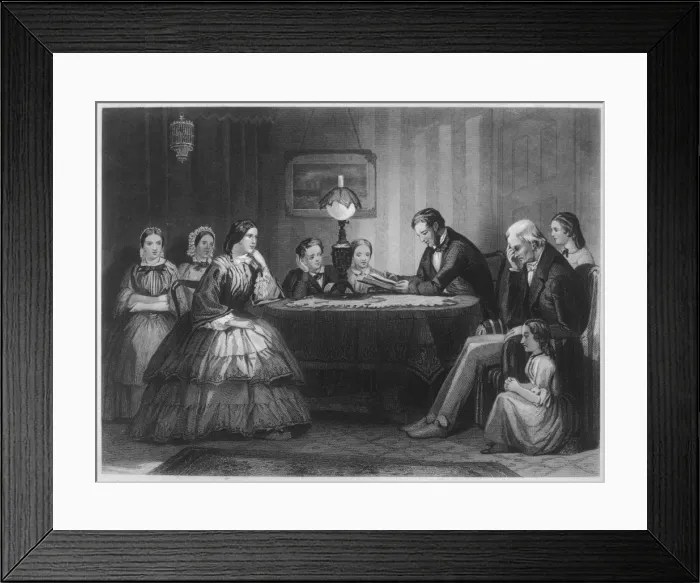 Framed Print : Family at Prayer C1850 Framed Print : Family at Prayer C1850