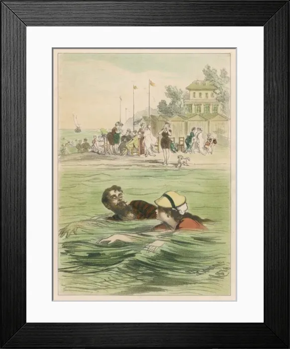 Framed Print : Swimming at Santander Framed Print : Swimming at Santander
