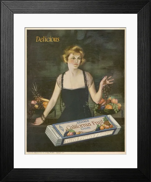 Framed Print : Adams Chewing Gum Advert Framed Print : Adams Chewing Gum Advert