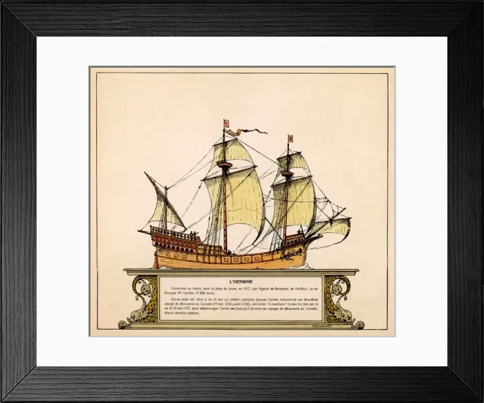 Framed Print : CARTIERs SHIP HERMINE Framed Print : CARTIERs SHIP HERMINE