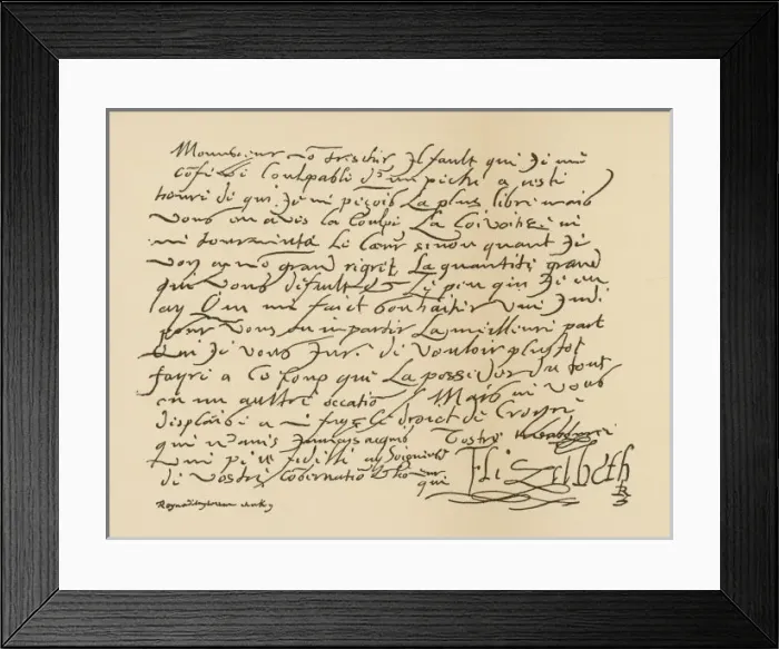 Framed Print : Elizabeth I / Letter Henri Framed Print : Elizabeth I / Letter Henri