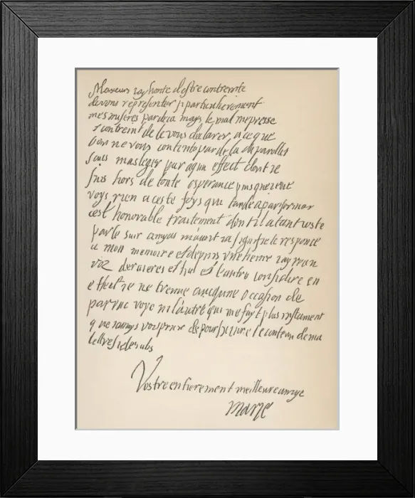 Framed Print : Mary / Scots / Letter Framed Print : Mary / Scots / Letter