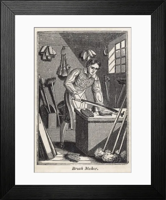 Framed Print : Brush Maker 1827 Framed Print : Brush Maker 1827