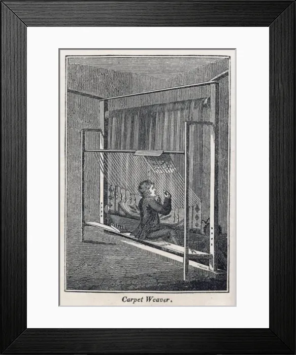 Framed Print : Carpet Weaver 1827 Framed Print : Carpet Weaver 1827