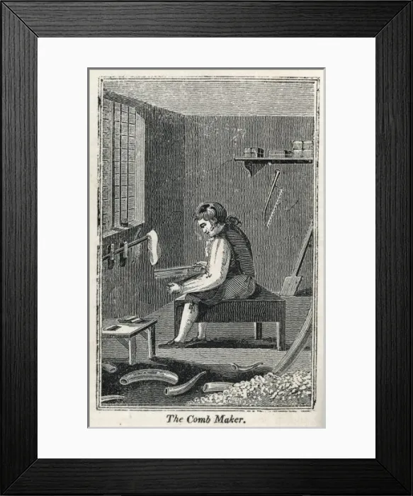 Framed Print : Comb Maker 1827 Framed Print : Comb Maker 1827