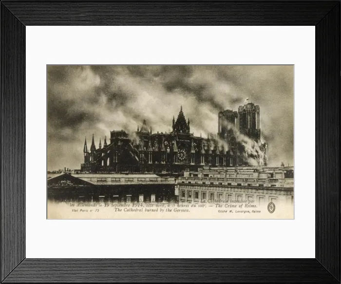 Framed Print : Wwi / Reims Cathedral / Fire Framed Print : Wwi / Reims Cathedral / Fire