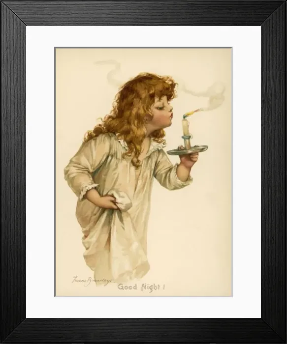 Framed Print : Girl Blowing Candle Framed Print : Girl Blowing Candle