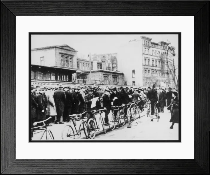 Framed Print : German Dole Queues Framed Print : German Dole Queues