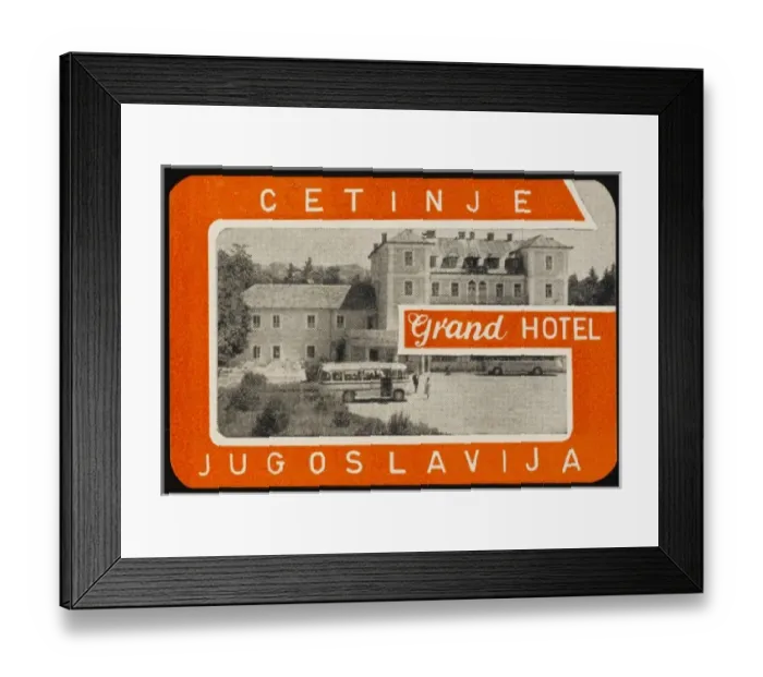 Framed Print : Label Cetinje Hotel Framed Print : Label Cetinje Hotel