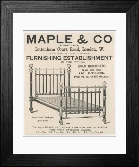 Framed Print : Maple Brass Bedstead Framed Print : Maple Brass Bedstead