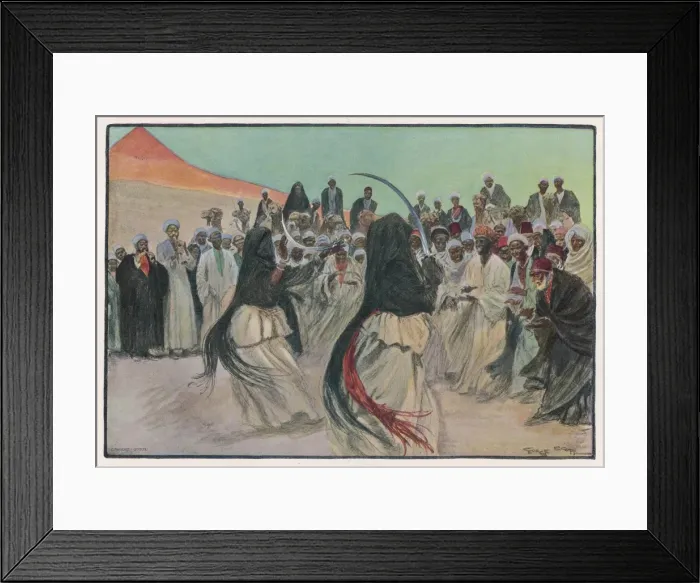 Framed Print : Bedouin Sabre Dance / 1901 Framed Print : Bedouin Sabre Dance / 1901