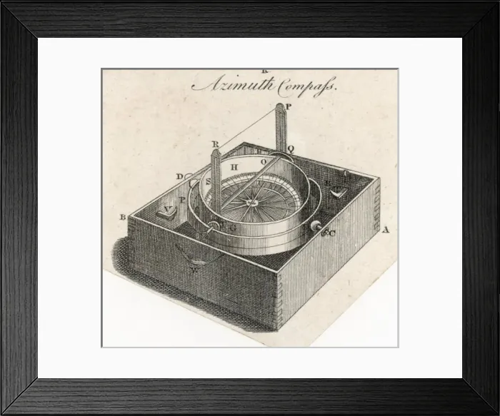Framed Print : Azimuth Compass Framed Print : Azimuth Compass