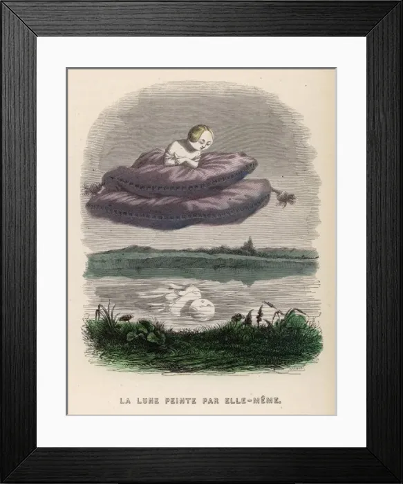 Framed Print : Moon and Reflection Framed Print : Moon and Reflection